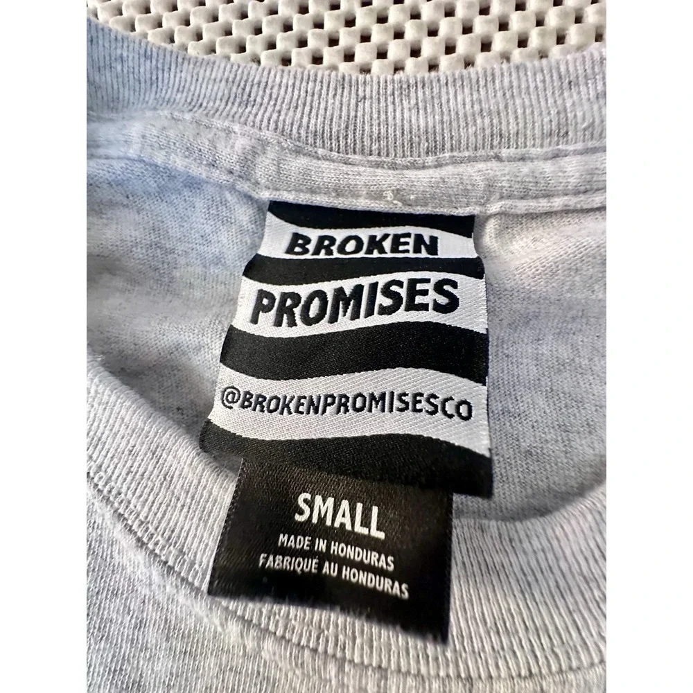Broken Promises T Shirt Men Size S Grim Reaper Last Time Grey Graphic Roses Love